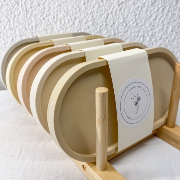bandeja decorativa rectangular ovalada