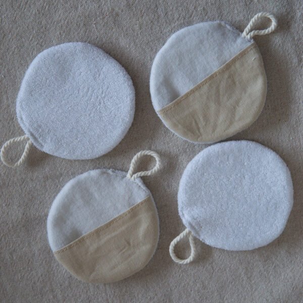 Set de 4 pads desmaquillantes reutilizables con bolsita de tela - Imagen 6