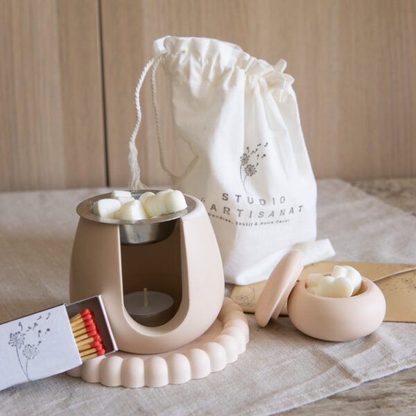 Set regalo "Conexión interior" | Quemador de cera y wax melts cera aromática | Incluye plato decorativo, cajita y cerillas - Imagen 5