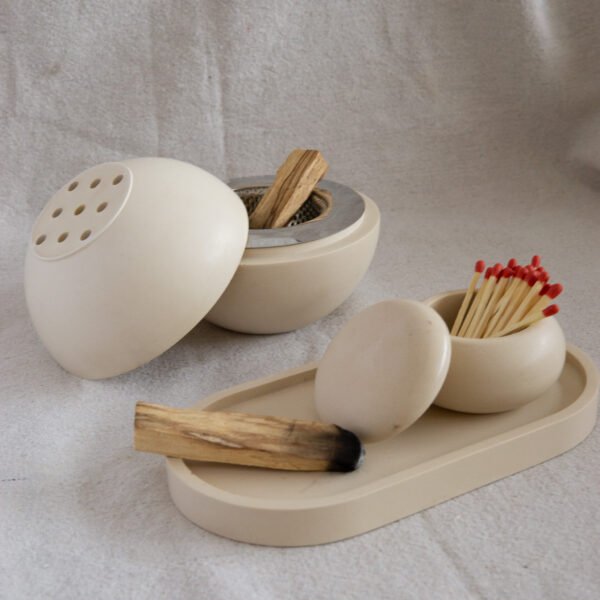 set regalo sahumador con palo santo